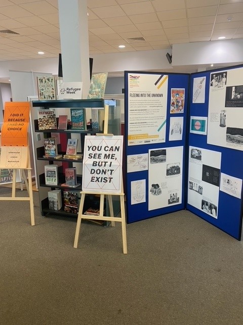 Exhibition installation in Salford Central Library